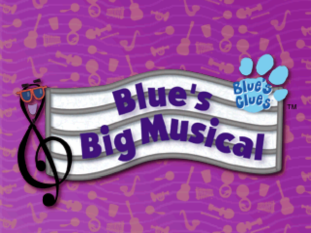 Blue's Clues Blue's Big Musical title screen for Playstation